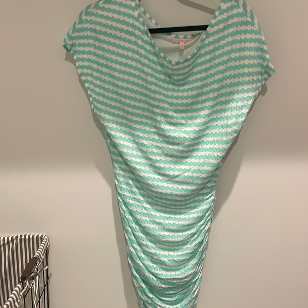 Sea foam green and cream sun dress sinches on side xs Victoria secret